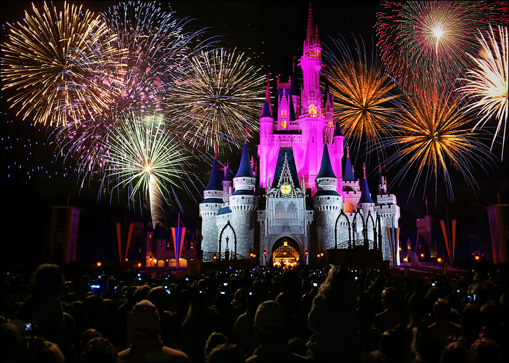 With a seemingly endless stream of lovable cartoon characters, theme parks and movies ranging from the classic fantasia to modern blockbusters like pirates of the caribbean, walt disney co. walt disney world - magic kingdom castle fireworks | Flickr