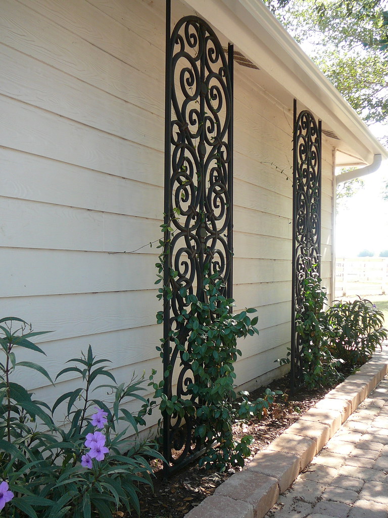 See more about faux wrought iron outdoor wall decor, garden wrought iron wall. Faux Wrought Iron - Custom Lattice | These Tableaux trelliseâ¦ | Flickr
