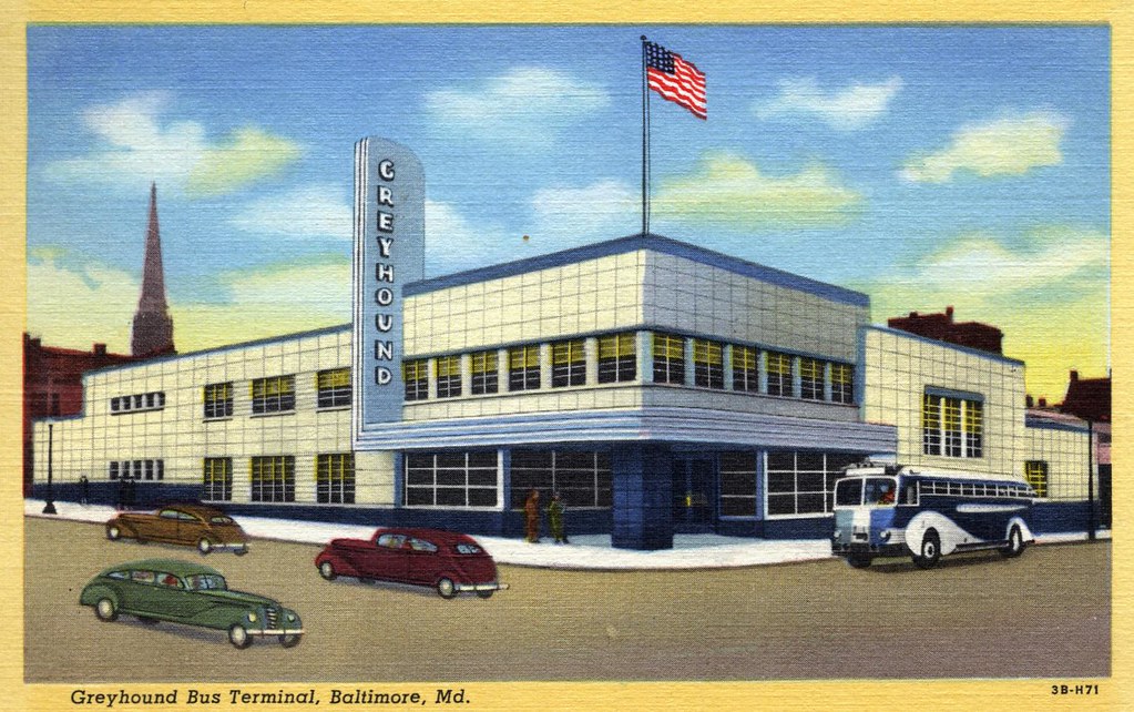 Estimate your taxicab fare & rates. Greyhound Bus Terminal Baltimore MD | postmarked 1950 | William Bird | Flickr