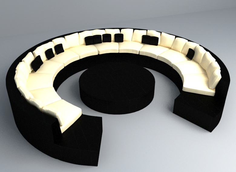 Round Style Sofa And Table 3d Model Free C4d Models