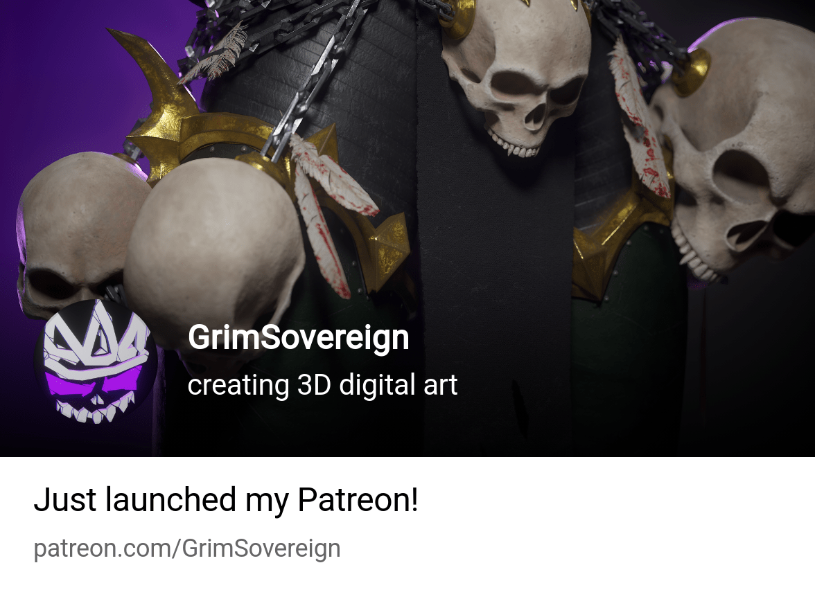 GrimSovereign | creating 3D digital art | Patreon
