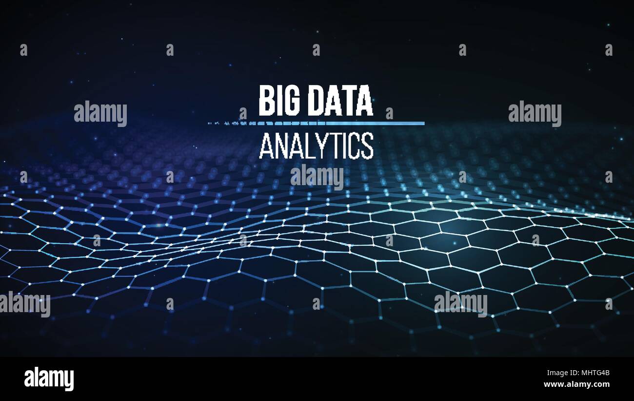 Big Data Visualization Background 3d Big Data Connection Background Cyber Technology Ai Tech Wire Network Futuristic Wireframe Data Visualisation Vector Illustration Artificial Intelligence Stock Vector Image Art Alamy