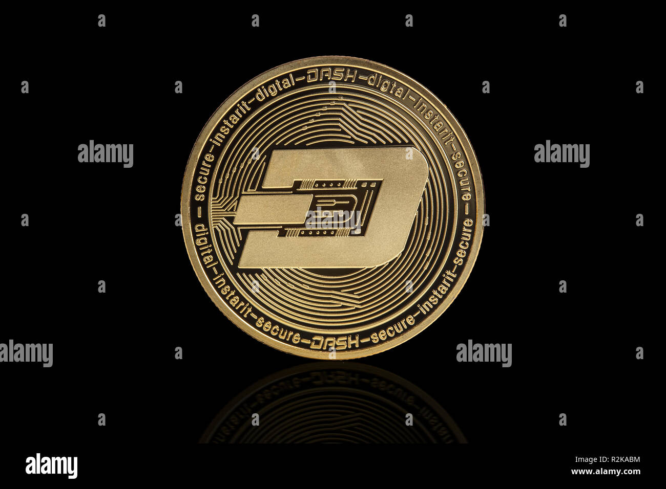 Dash moves money anywhere, to anyone, instantly, for less than a cent. Dash Cryptocurrency Coin On Black Background Stock Photo Alamy