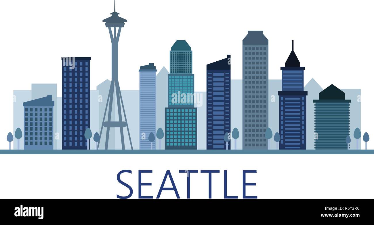 4k ultra hd seattle wallpapers. Skyline Seattle On A White Background Stock Vector Image Art Alamy