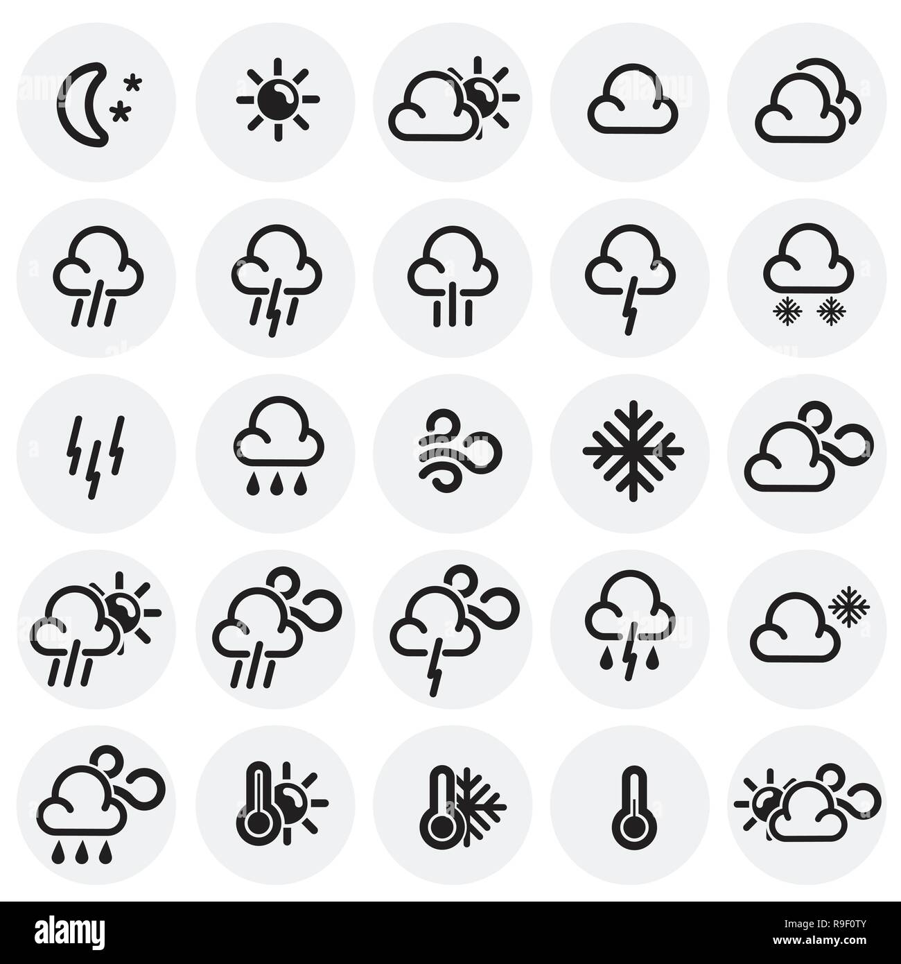 Many people rely on the national weather service's forecasts in order to better anticipate what the weather will be like so the. Weather Forecast Icons Set On Circles Background For Graphic And Web Design Modern Simple Vector Sign Internet Concept Trendy Symbol For Website Design Web Button Or Mobile App Stock Vector Image