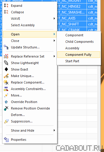 NX Fully Open Component