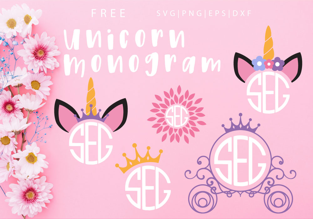 Makers can up their game with a free split monogram svg too. Unicorn Monogram Free Svg Png Dxf Eps By Caluya Design