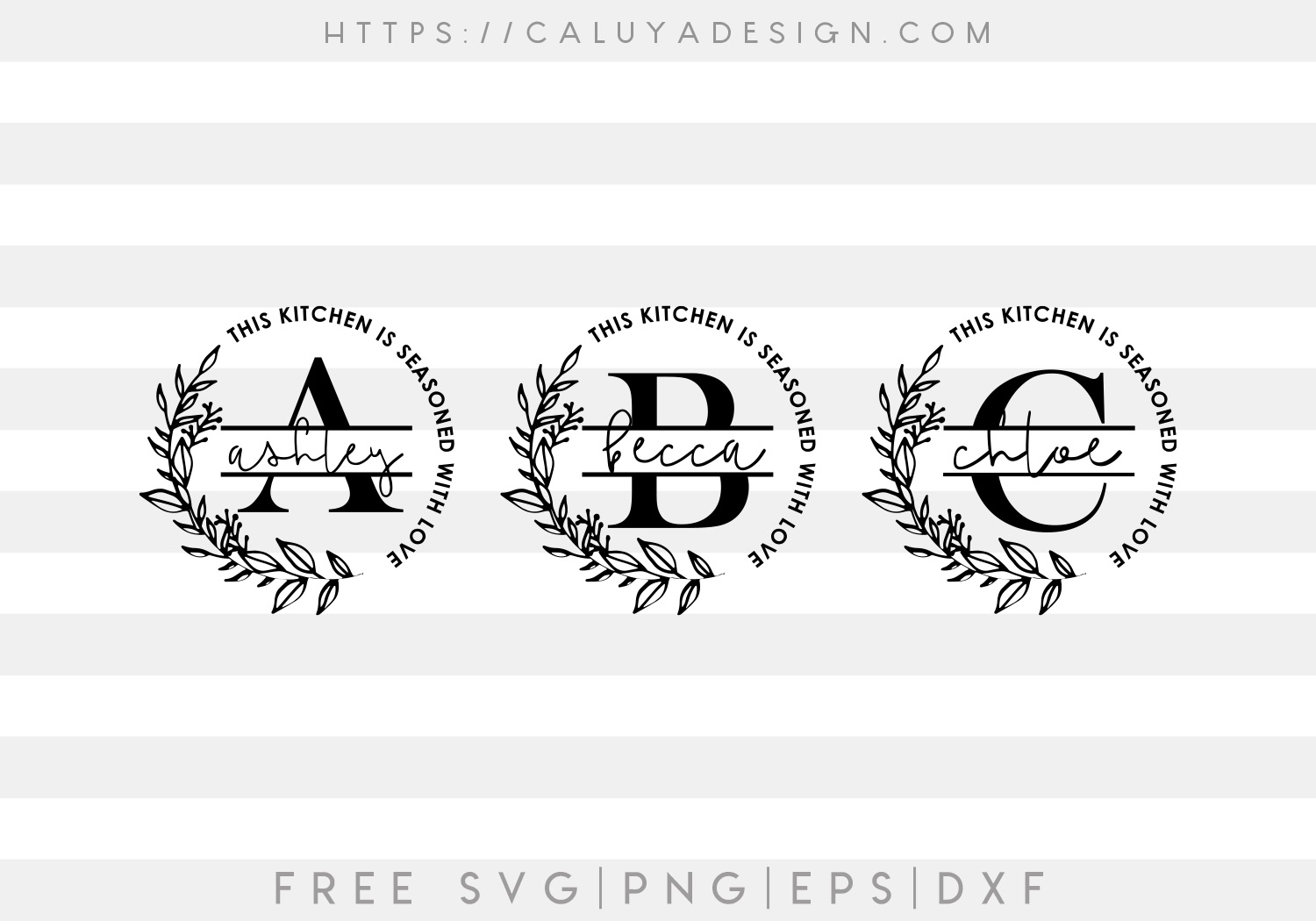 Free svg kitchen split monogram frame decal svg, png, eps, dxf, pdf formats, download free svg files from svgbrewerydesigns, create your diy . Free Kitchen Monogram Svg Cut File Caluya Design