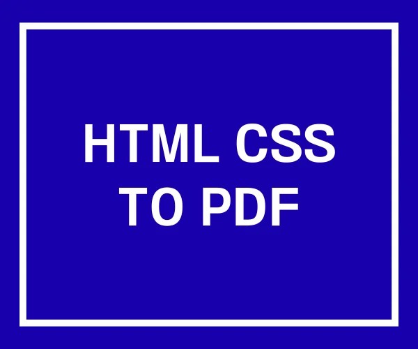 HTML CSS TO PDF