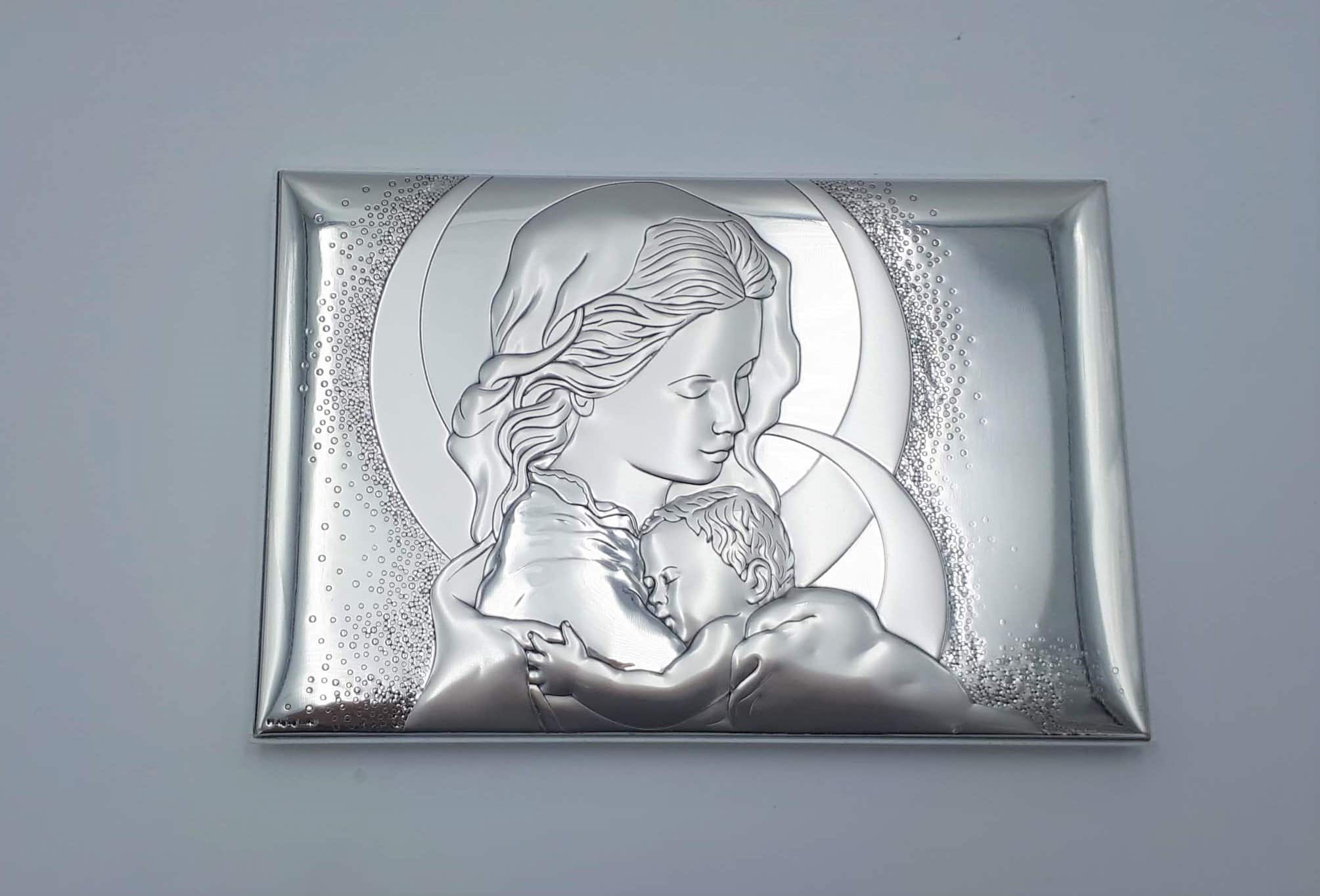Quadro Con Madonna Con Bambino, Maternità In Argento 1365_x_2009_jpg