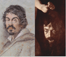 Caravaggio Portrait 1620 L Self Portrait C 1610 R Caravaggista