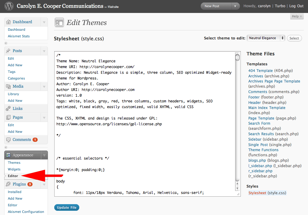 The plugin features an intuitive . How To Change Your Wordpress Theme Background CSS | Carolyn E. Cooper
