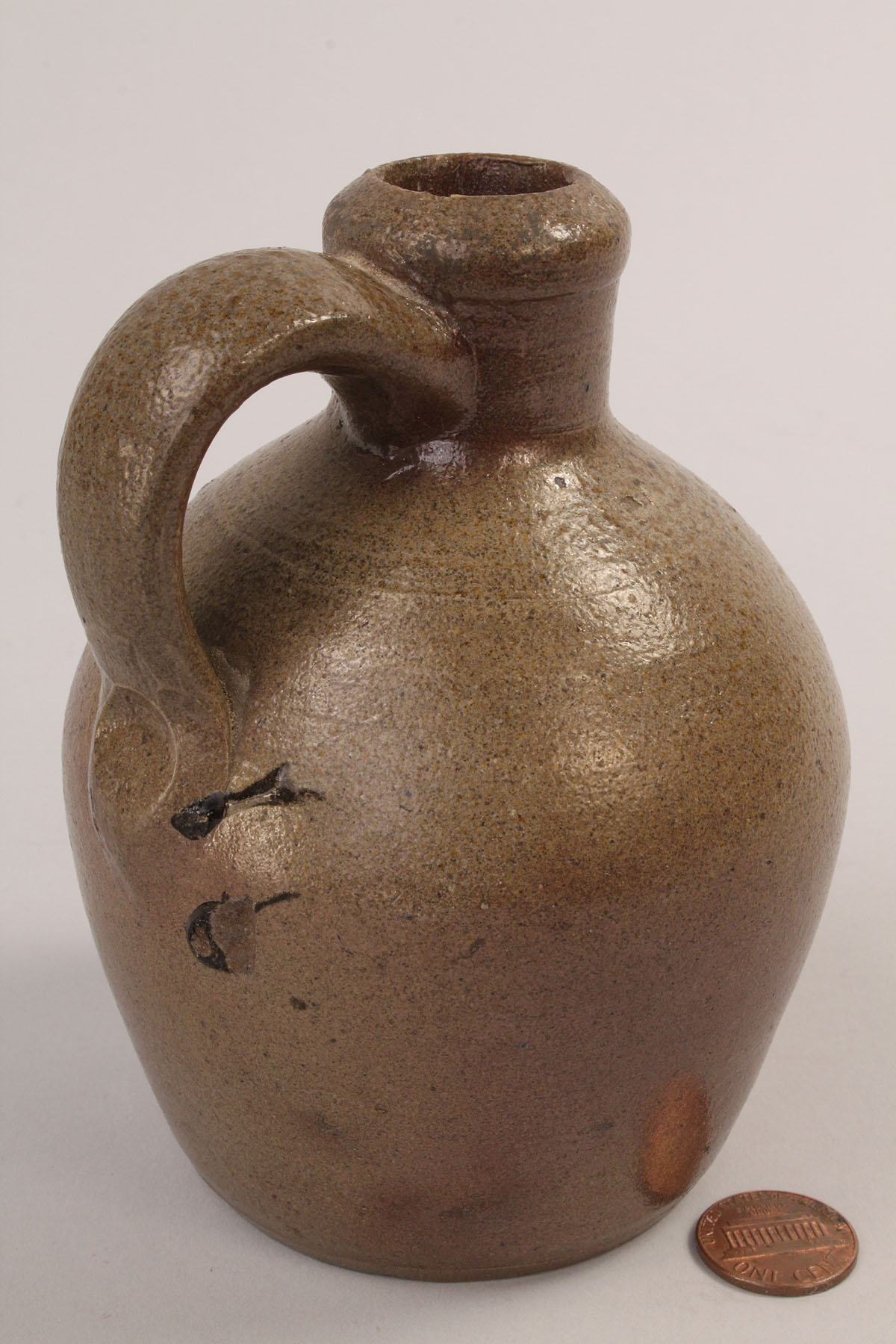 Photo taken at pottery barn by elizabeth t. Lot 295: Miniature NC Stoneware Pottery Jug, Himer Fox