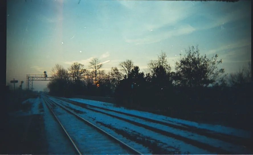 An early morning shot of some train tracks in Mississauga