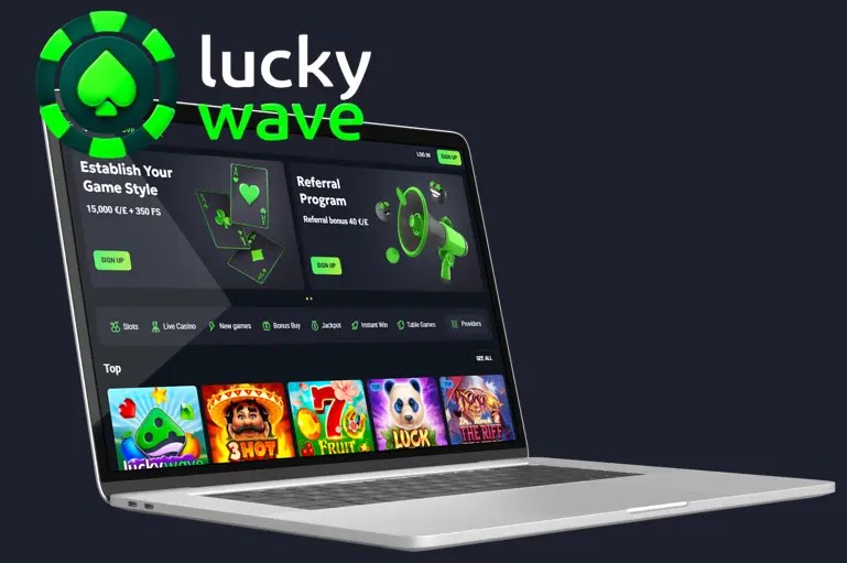 Schermafbeelding van de Luckywave Casino App-interface