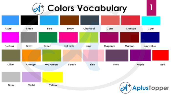 Shapes and Colors Vocabulary | Name List of Colors and Shapes in ...