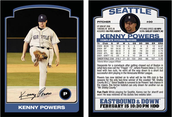An american football quarterback for the denver broncos of the national football league (nfl). Kenny Powers Baseball Card Gallery From HBO's Eastbound & Down