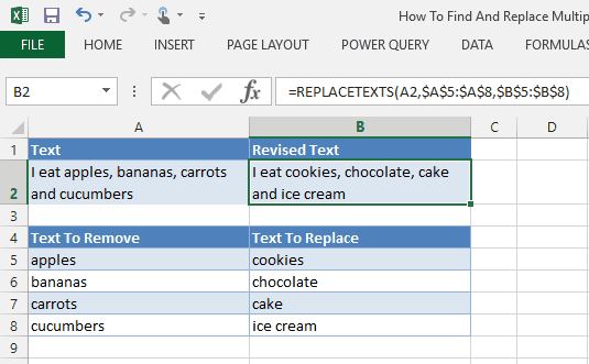 Replacing data · choose find & select in the editing group on the home tab, and then select replace (or press ctrl+h). How To Find And Replace Multiple Text Strings Within A Text String How To Excel