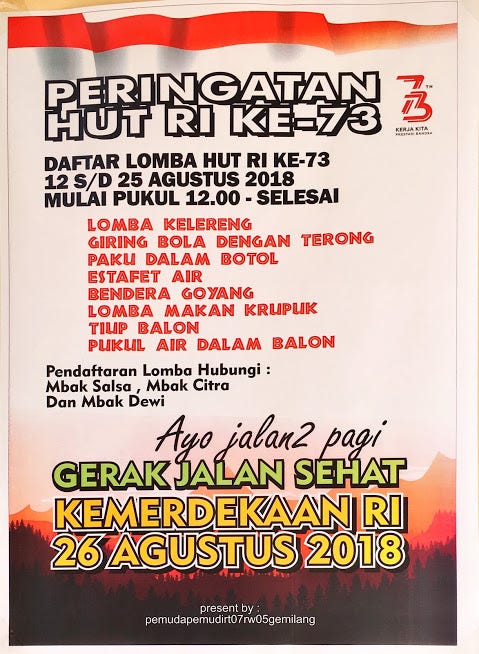 Poster Lomba Hut Ri - Nusagates