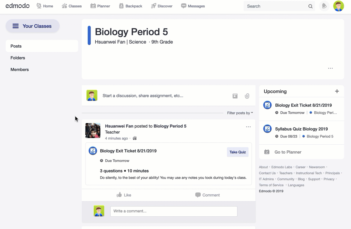 There's a lot of science going on here. Edmodo Quizzes Formative Practice Classroom Culture Edmodo