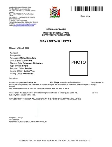 I would like to apply for a business visa to enter zambia. Evisa Zambia Official Zambia Travel Visa