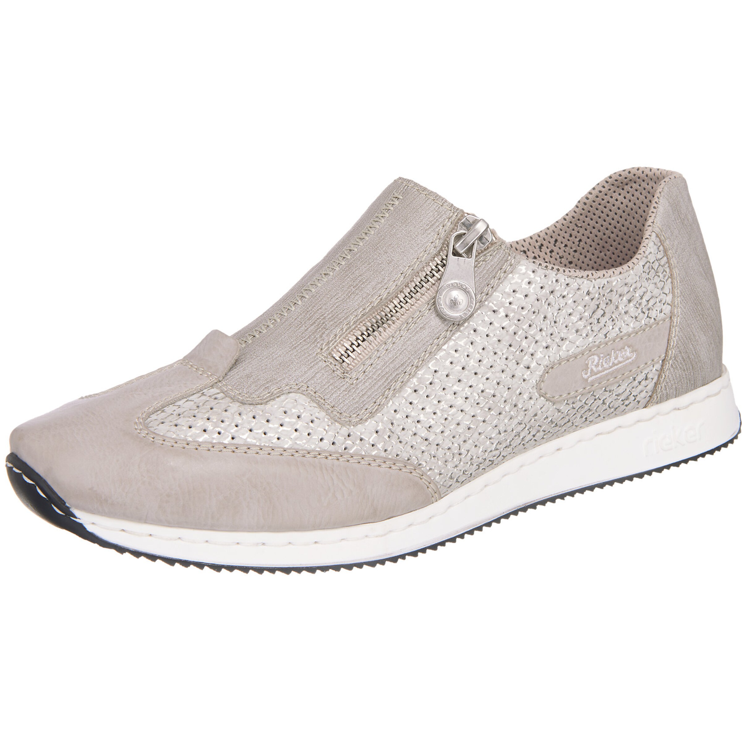 Te maken met accessoires, anna draagt graag horloges, sieraden en tasjes . RIEKER Sneakers laag in Greige / Wit | ABOUT YOU