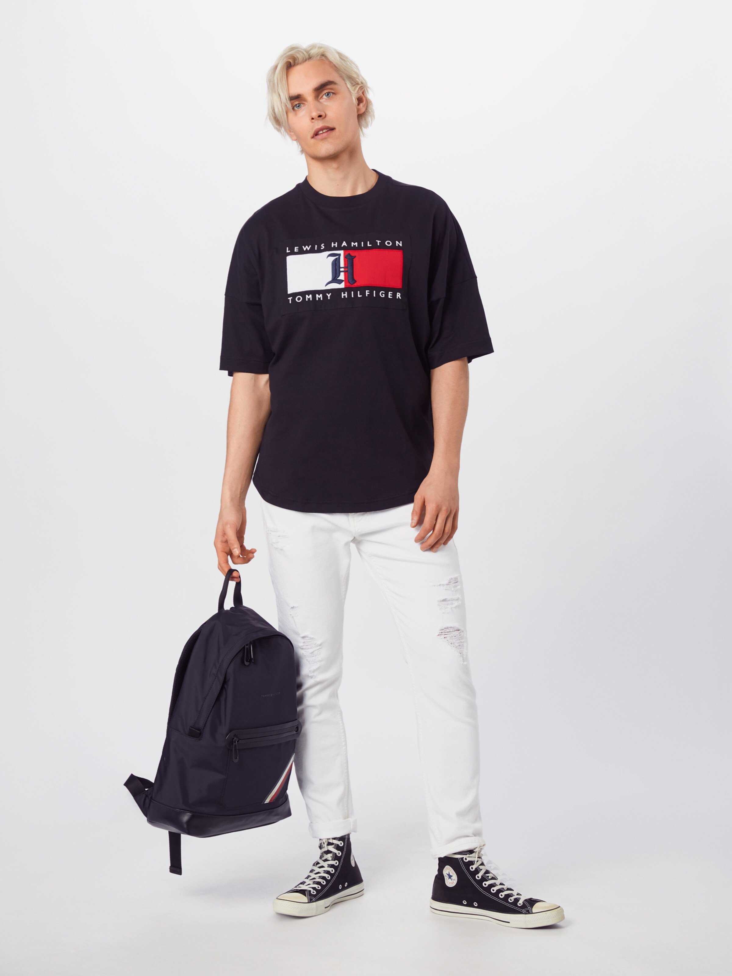 Lewis hamilton has once again grabbed the limelight ahead of the french grand prix. TOMMY HILFIGER T-Shirt 'Lewis Hamilton OVERSIZED RED LOGO