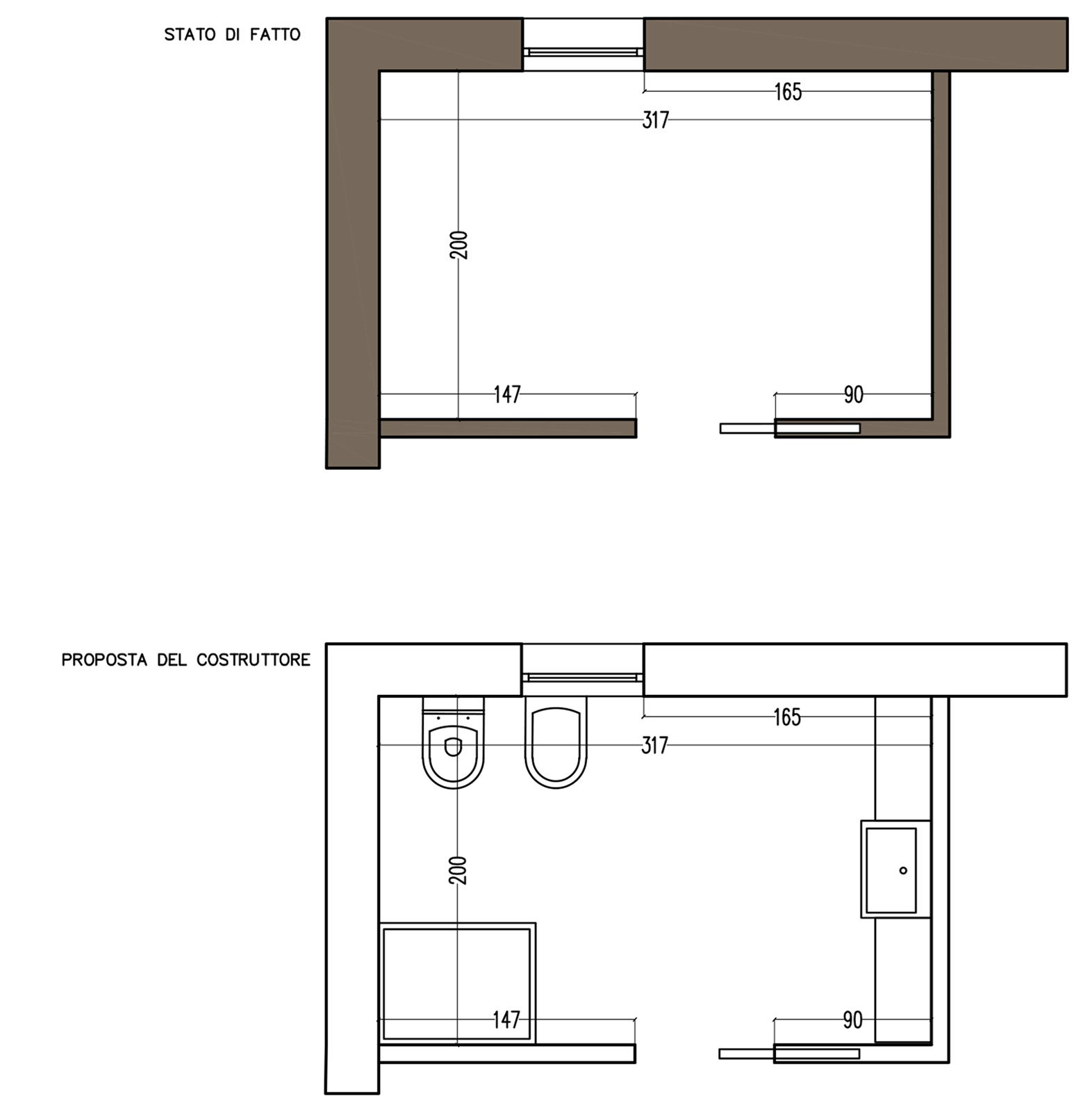 Esempio disposizione sanitari in un bagno di circa 6 mq con doccia a quarto tondo. Bagno Quale La Distribuzione Migliore Per Sanitari E Doccia Cose Di Casa