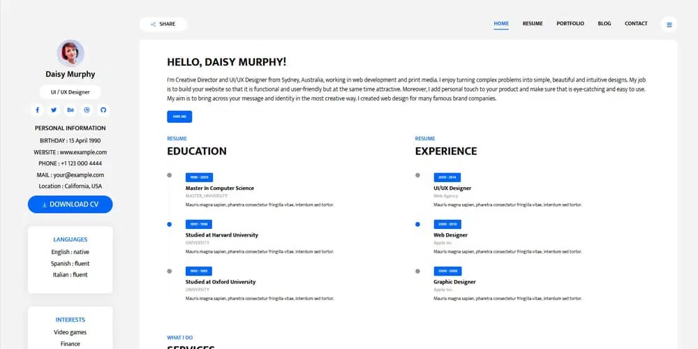 Just do a facelift with phantom resume html template. 20 Free Html Resume Templates 2021