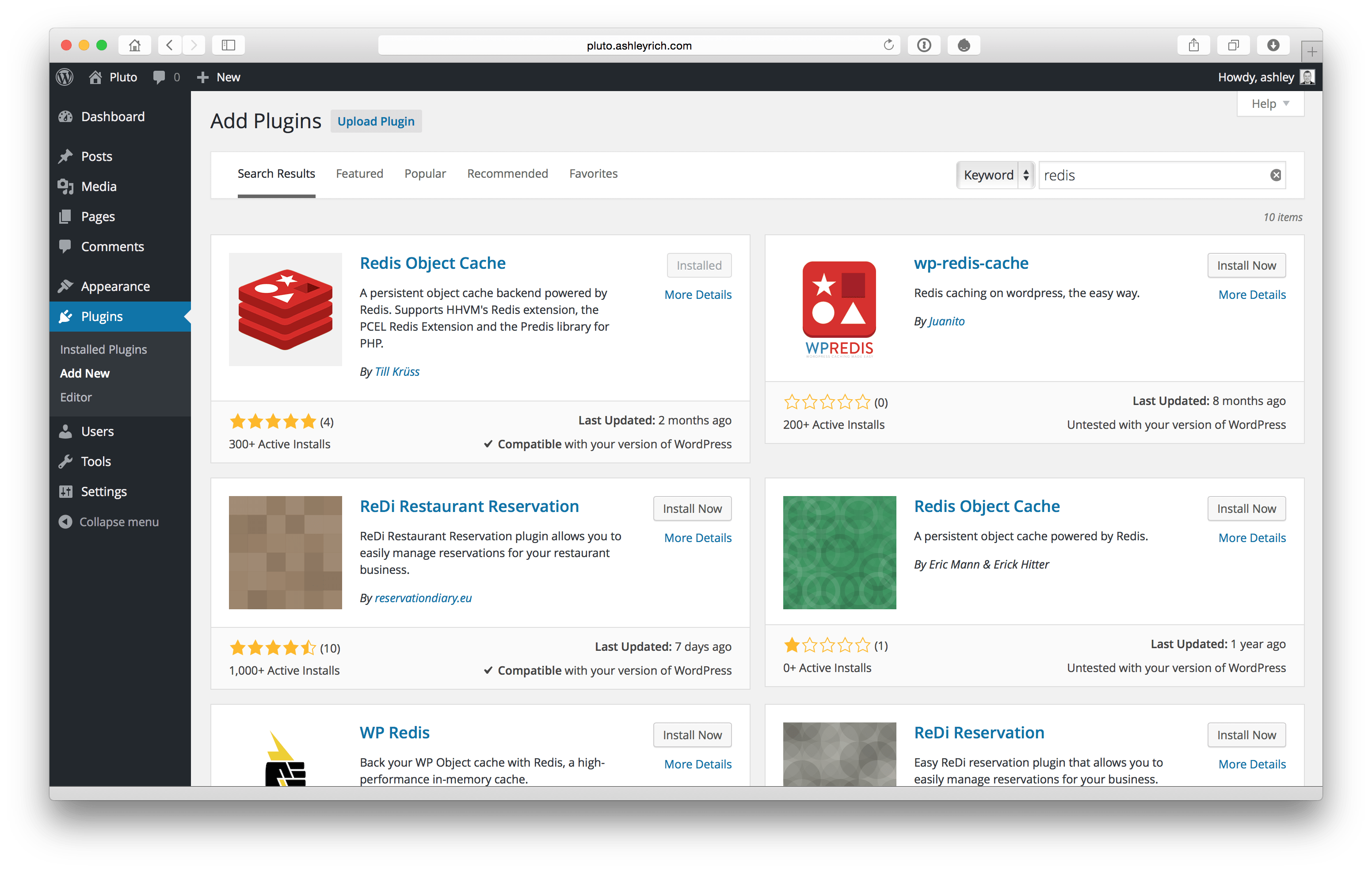 Log in to your wordpress site, go to wordpress admin → plugins → add new. Configure Redis Object Cache & Nginx FastCGI Page Cache for WordPress on Ubuntu 20.04