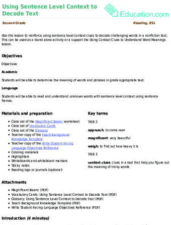Fifth grade lesson plans are a helpful resource. Vocabulary Lesson Plans Education Com