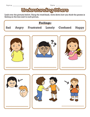 understanding others worksheet education com