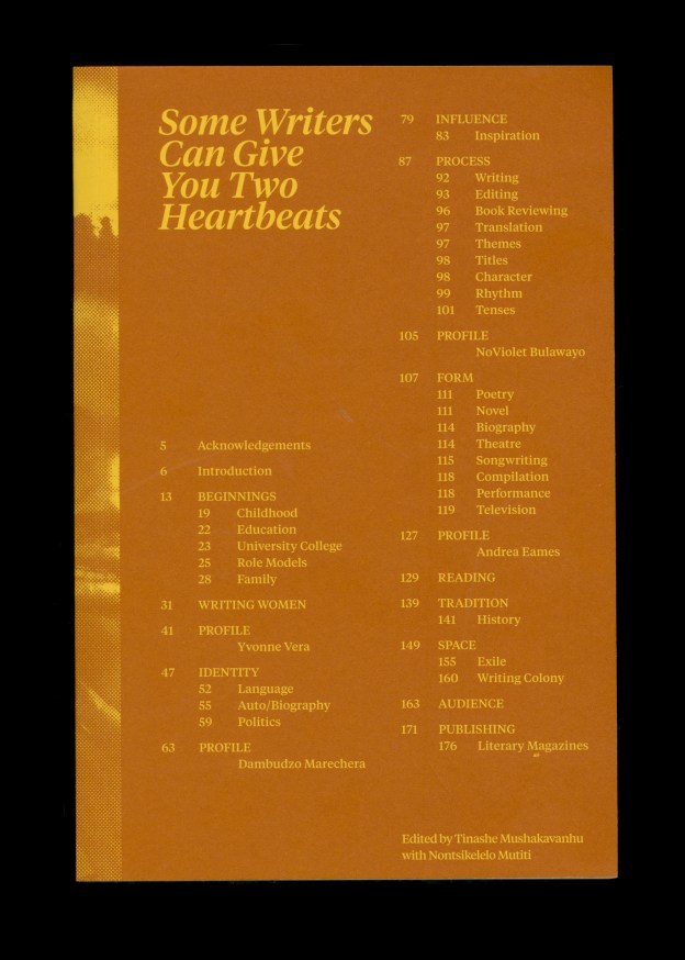 Use the archaeology skill (automatic) to extract valuable artifacts and treasure. Nontsikelelo Mutiti And Tinashe Mushakavanhu Some Writers Can Give You Two Heartbeats Printed Matter