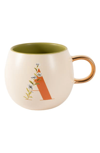 Fringe studio shapes morning mug. Fringe Studio Floral Monogram Mug In A Modesens