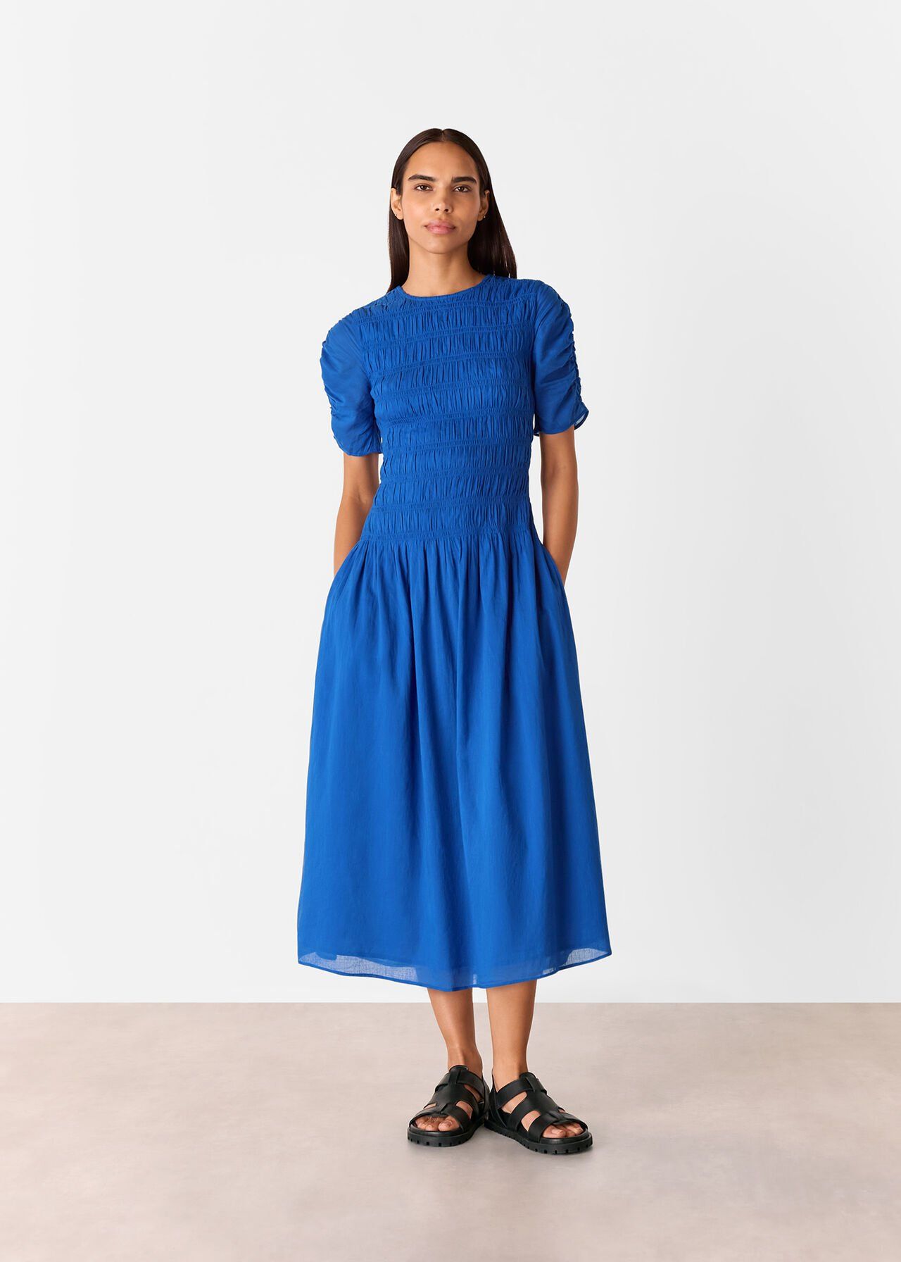 Blue Avery Smocked Dress