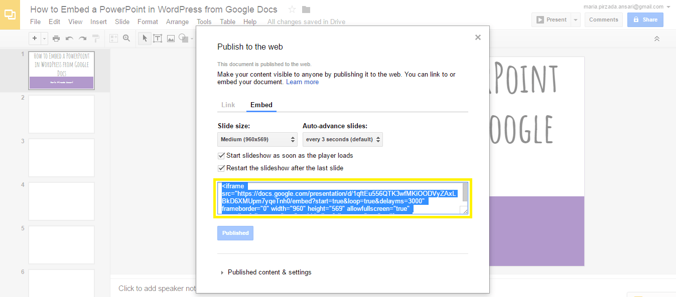 Embedding google docs to wordpress.com · go to your google drive. How to Embed PowerPoint in WordPress (3 Different Methods, Explored!)