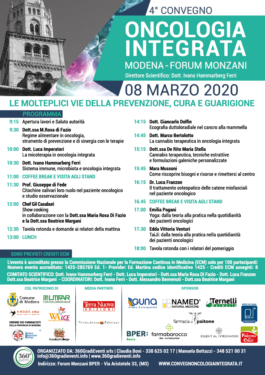 Oncologia Integrata. Le Molteplici Vie Della Prevenzione, Cura E Guarigione”, Convegno A Modena - Ordine Nazionale Dei Biologi 1252_x_886_jpg