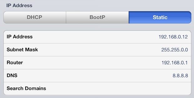 Learn how to locate your ip address or someone else's ip address when necessary. How To Set Manual Dhcp And Static Ip Address On Ipad Or Iphone Osxdaily