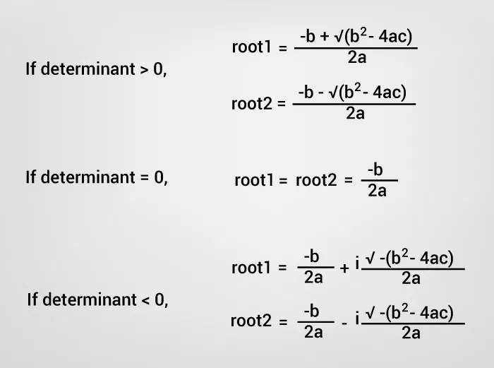 · asking the user to input a number for which we need to . C Program To Find All Roots Of A Quadratic Equation