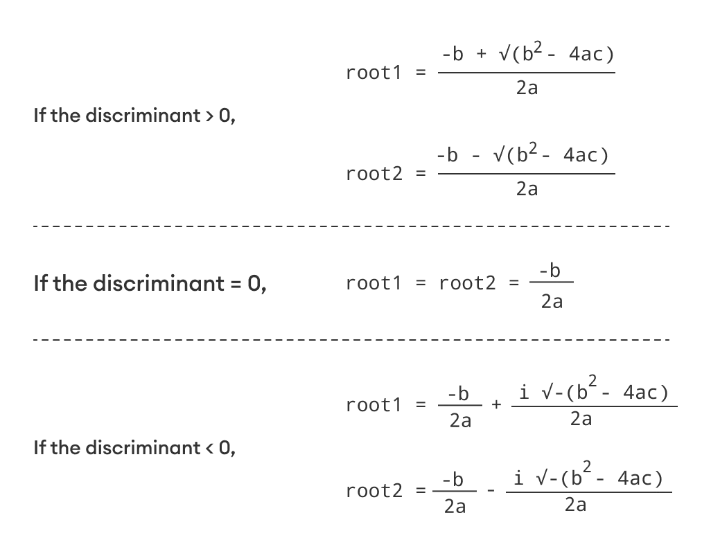 The calculator will try to complete the square for the given quadratic expression, ellipse, hyperbola, or any polynomial expression, with steps shown. C Program To Find The Roots Of A Quadratic Equation
