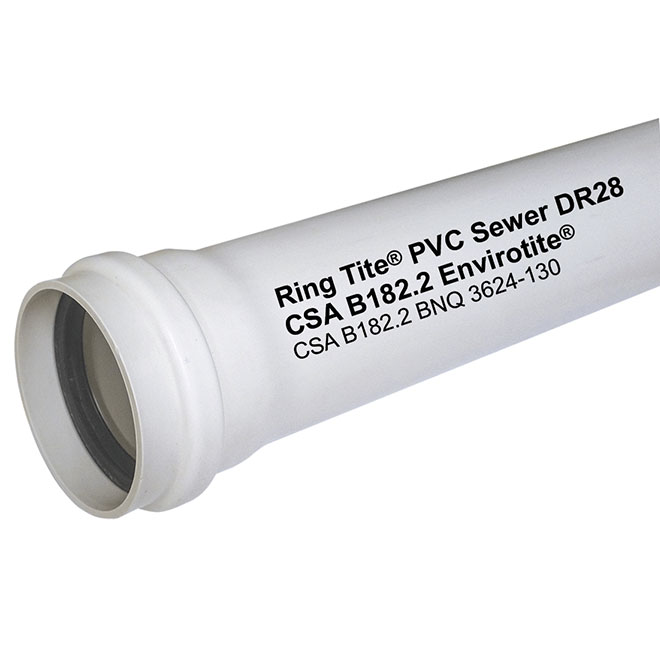 Pour les tuyaux en pvc, le dn se rapporte au diamètre extérieur. Tuyau D Evacuation En Pvc Dr28 Par Ipex Etanche Blanc Diametre De 6 Po 42116 Rona