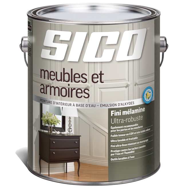 Peinture D Interieur Pour Meubles Et Armoires Sico 3 78 L Fini Melamine Blanc Rona