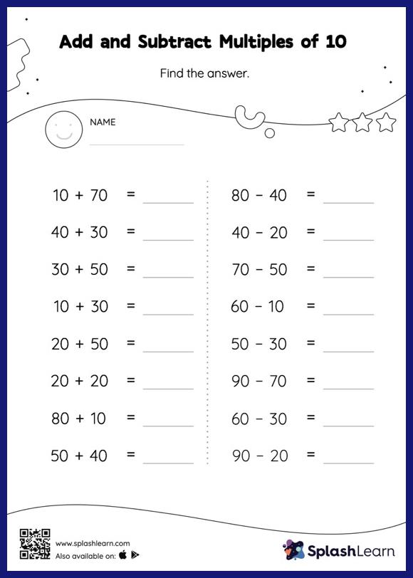 subtract within 100 without regrouping worksheets for kids online splashlearn