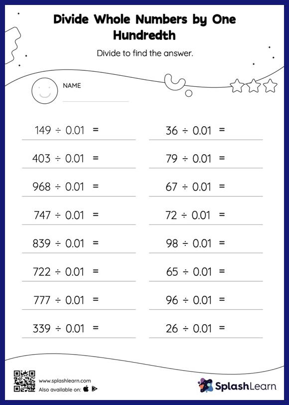divide whole numbers by decimals worksheets for kids online splashlearn