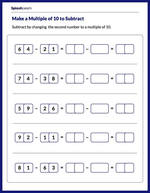 subtraction worksheets for 3rd graders online splashlearn