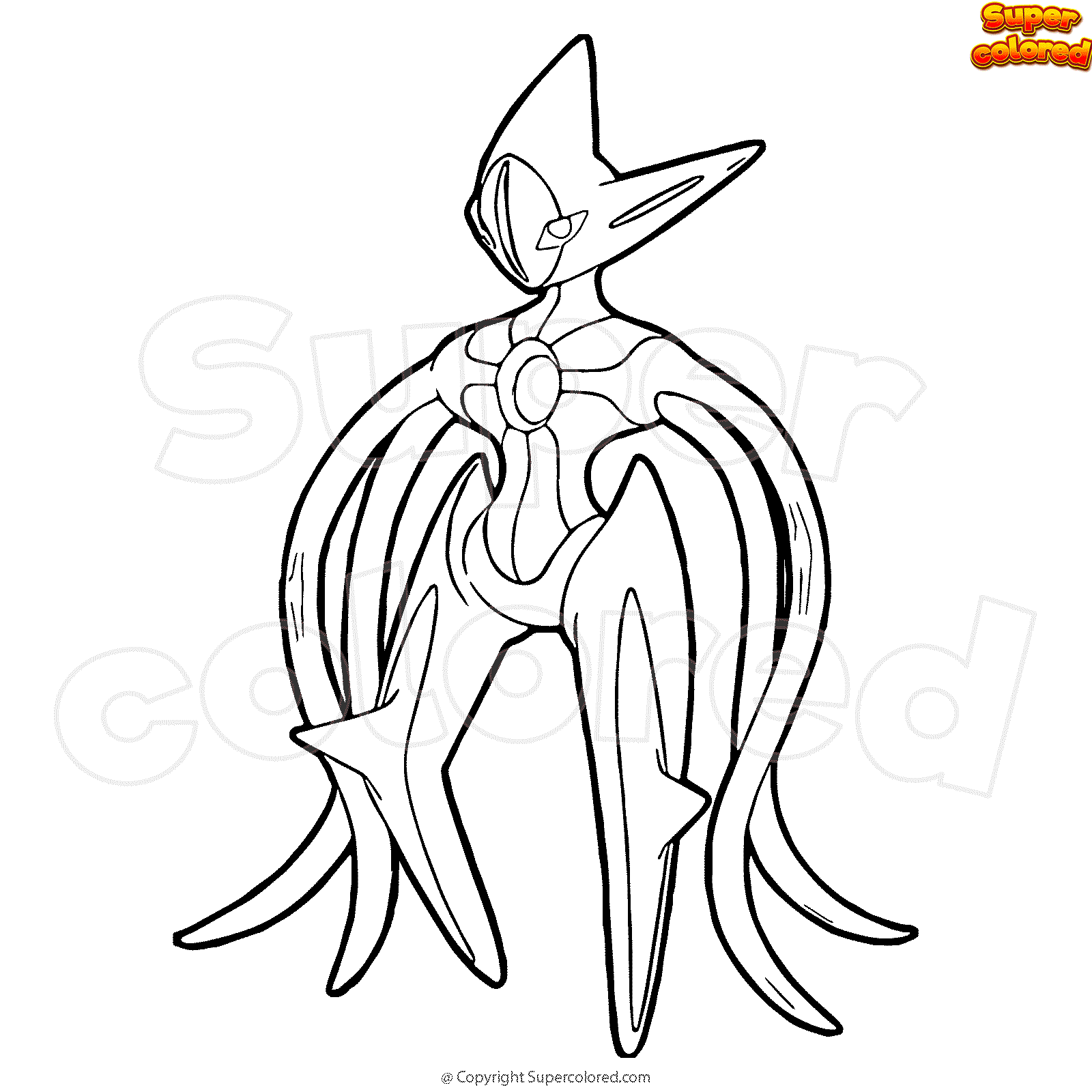 Next is cool pokemon diamond . Coloring Page Pokemon Deoxys Attack Forme Supercolored Com