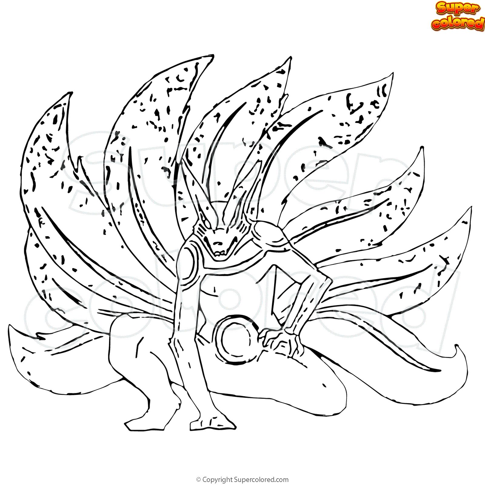 Bienvenue dans l’univers de l’anime « naruto ». Coloriage Mode bÃªte Naruto - Supercolored.com