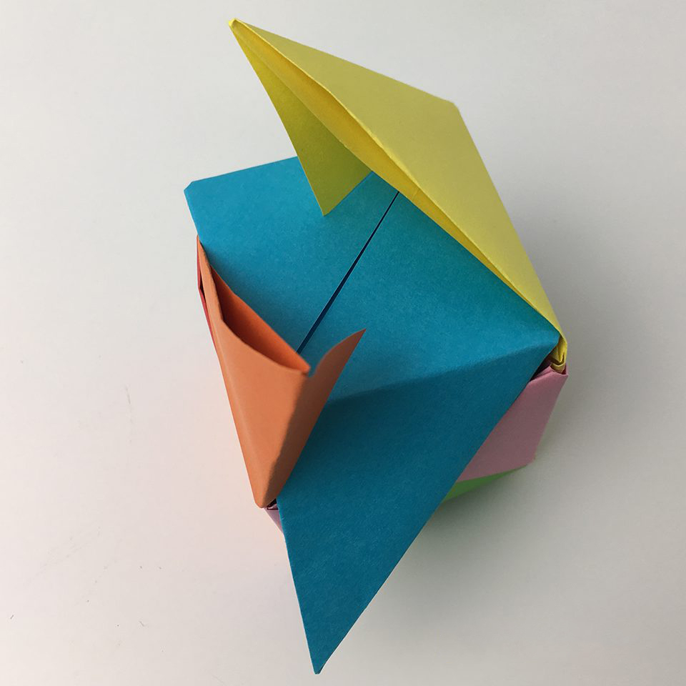 Left and right edges folded . How To Make An Origami Box Easy Instructions For Kids Teach Starter
