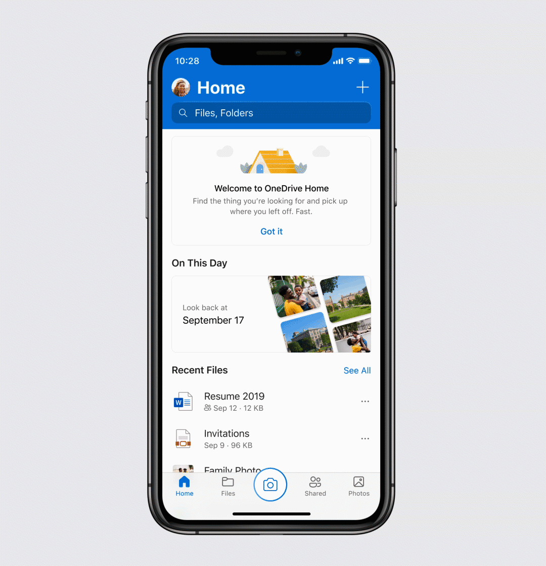 · tap the add button . Introducing New Onedrive Widget And Home Screen For Ios Microsoft Tech Community